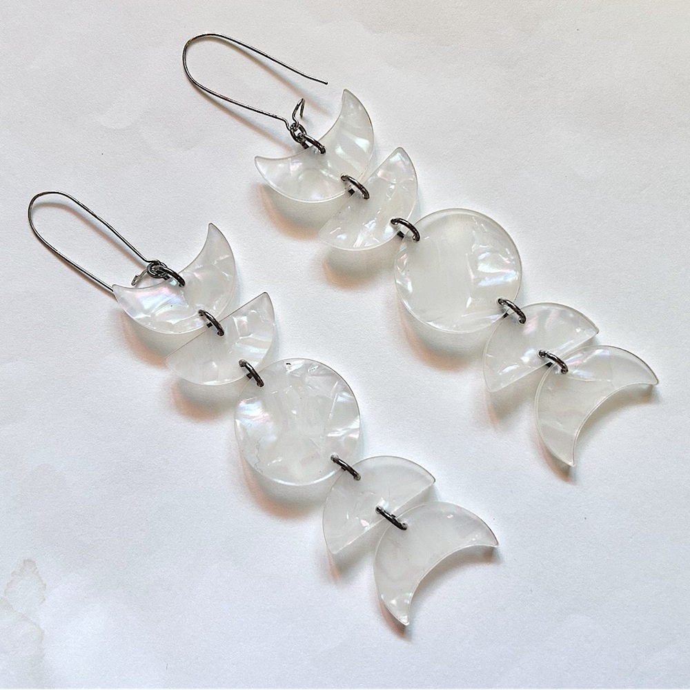 Moon phases acrylic earrings